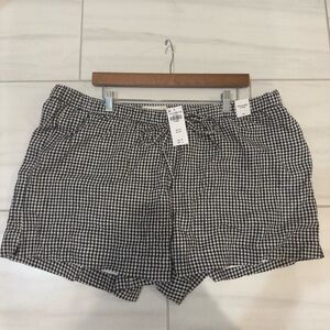 Abercrombie Black and White Linen Gingham Shorts